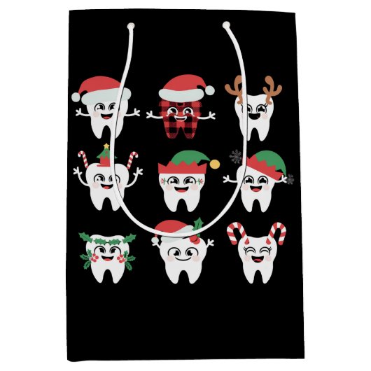 Funny Dental Christmas Tees Niedlichen Xmas Zahnar Mittlere Geschenktüte (Vorderseite)