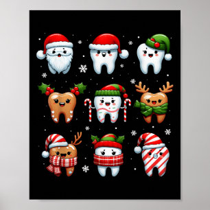 Funny Dental Christmas Tees Niedlichen Xmas Zahnar Poster