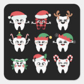 Funny Dental Christmas Tees Niedlichen Xmas Zahnar Quadratischer Aufkleber (Vorderseite)