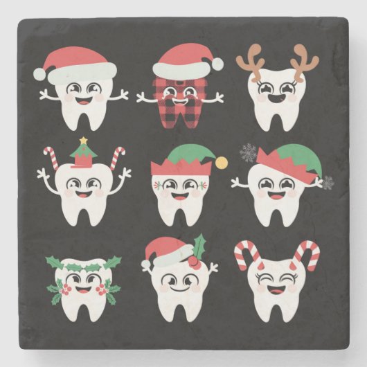 Funny Dental Christmas Tees Niedlichen Xmas Zahnar Steinuntersetzer (Vorderseite)