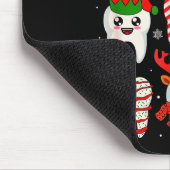 Funny Dental Christmas Teeth Cute Xmas Dentist Squ Mousepad (Ecke)