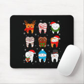 Funny Dental Christmas Teeth Cute Xmas Dentist Squ Mousepad (Mit Mouse)
