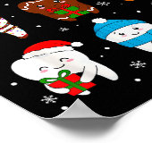 Funny Dental Christmas Teeth Cute Xmas Dentist Squ Poster (Ecke)