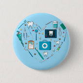 Funny Dental Dentist Tool Herz Button (Vorderseite)