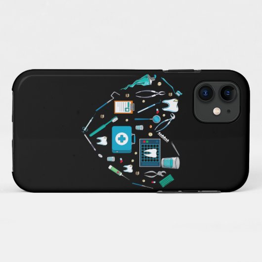 Funny Dental Dentist Tool Herz Case-Mate iPhone Hülle (Rückseite (Horizontal))