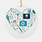Funny Dental Dentist Tool Herz Keramik Ornament (Vorne)