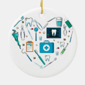 Funny Dental Dentist Tool Herz Keramik Ornament (Hinten)
