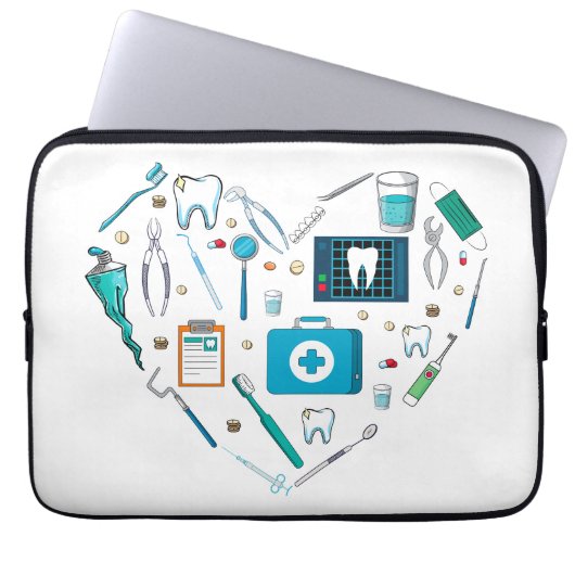 Funny Dental Dentist Tool Herz Laptopschutzhülle (Vorderseite)