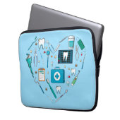 Funny Dental Dentist Tool Herz Laptopschutzhülle (Vorderseite Links)