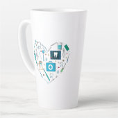 Funny Dental Dentist Tool Herz Milchtasse (Linke Ecke)