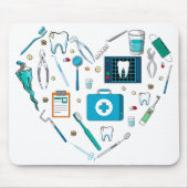 Funny Dental Dentist Tool Herz Mousepad (Vorne)