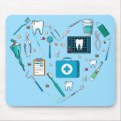 Funny Dental Dentist Tool Herz Mousepad (Vorne)