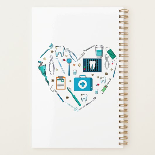 Funny Dental Dentist Tool Herz Planer (Rückseite)