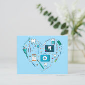 Funny Dental Dentist Tool Herz Postkarte (Stehend Vorderseite)