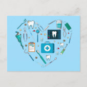 Funny Dental Dentist Tool Herz Postkarte (Vorderseite)