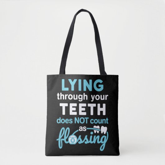 Funny Dental Hygienic Lying Through Zange Flossin Tasche (Vorderseite)