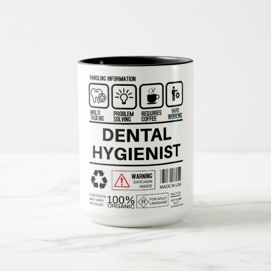 Funny Dental Hygienist Handling Information Tasse (Zentrum)