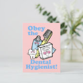 Funny Dental Hygienist Postkarte (Stehend Vorderseite)