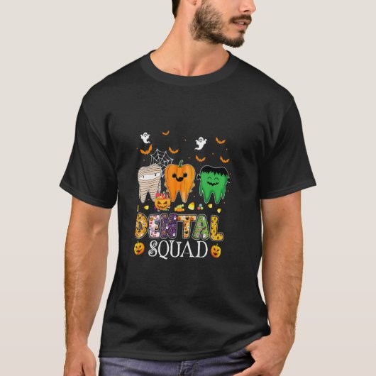 Funny Dental Spooky Squad Kostüm Denstist Hallowe T-Shirt (Vorderseite)