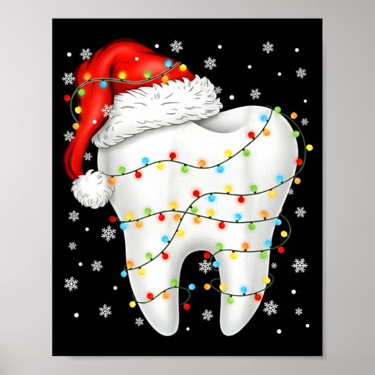 Funny Dental Tooth Pjs Pajamas Christmas Xmas Men  Poster (Vorne)