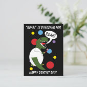 Funny Dentist Day Dinosaur Roar T rex personalisie Postkarte (Stehend Vorderseite)