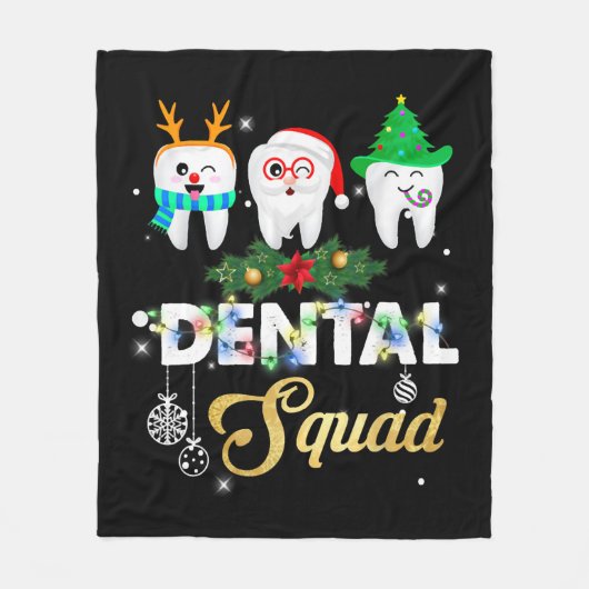 Funny Dentist Hygiene Christmas Dental Squad Fleecedecke (Vorderseite)