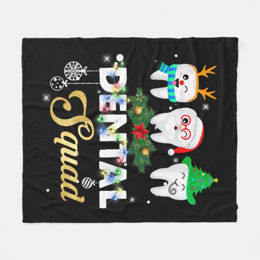 Funny Dentist Hygiene Christmas Dental Squad Fleecedecke (Vorderseite (Horizontal))