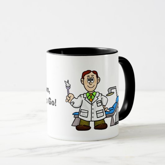 Funny Dentist mit Tasse von Zacken (VorderseiteRechts)