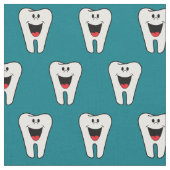 Funny Dentist Niedlich Tooth Pattern Stoff (Nahaufnahme)