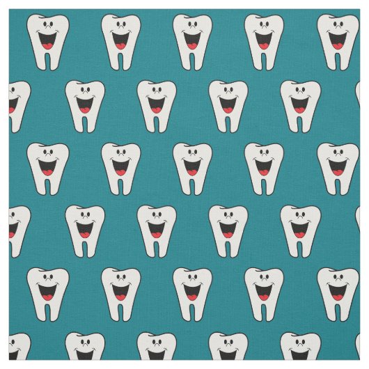 Funny Dentist Niedlich Tooth Pattern Stoff (Muster)