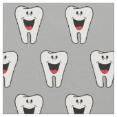 Funny Dentist Niedlich Tooth Pattern Stoff (Nahaufnahme)