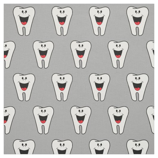 Funny Dentist Niedlich Tooth Pattern Stoff (Muster)