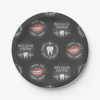 Funny Dentist Pattern - Niedlicher Zahnarzthygieni Pappteller
