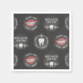 Funny Dentist Pattern - Niedlicher Zahnarzthygieni Serviette