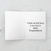 Funny Dentist Retirement Spaß Card Karte (Innenseite)