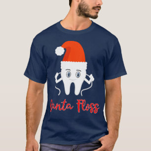 Funny Dentist Santa Flossing Weihnachtsstand Desig T-Shirt
