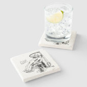 Funny Dentist Sketch Steinuntersetzer (Seitenansicht)