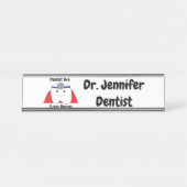 Funny Dentist Super Hero Personalize Schreibtischnamensplakette (Vorderseite )