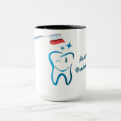 Funny Dentist Toothbrush 🦷 stilvolle Blue Tooth Tasse (Zentrum)