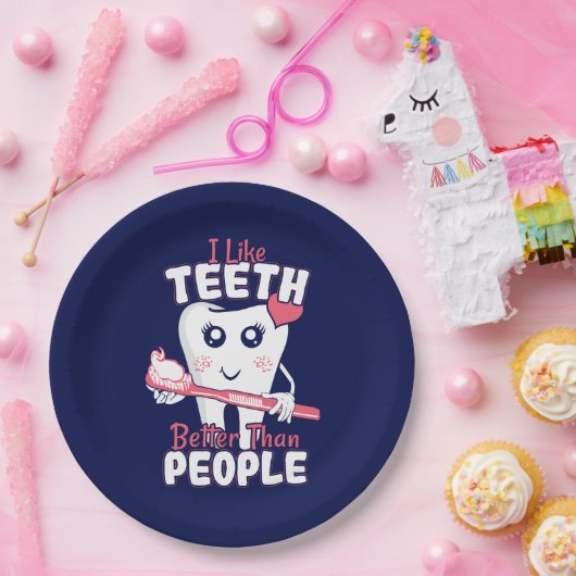 Funny Dentist - Wie Zähne besser als Menschen Pappteller