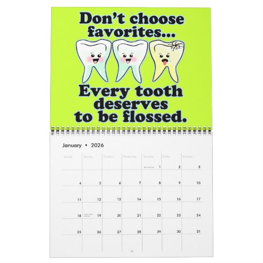 Funny Dentist Zahnarzthygienist Kalender (Jan 2026)