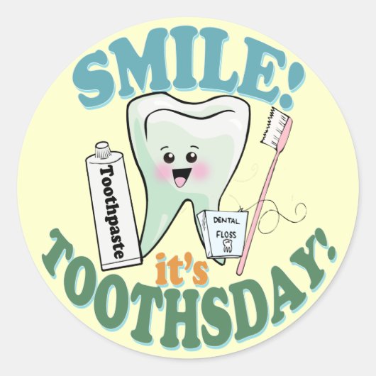 Funny Dentist Zahnarzthygienist Runder Aufkleber (Vorderseite)