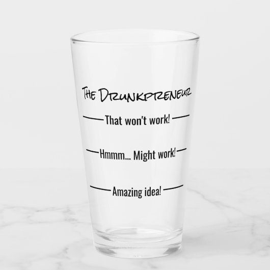 Funny der Drunkpreneur Bier Glas (Vorderseite)