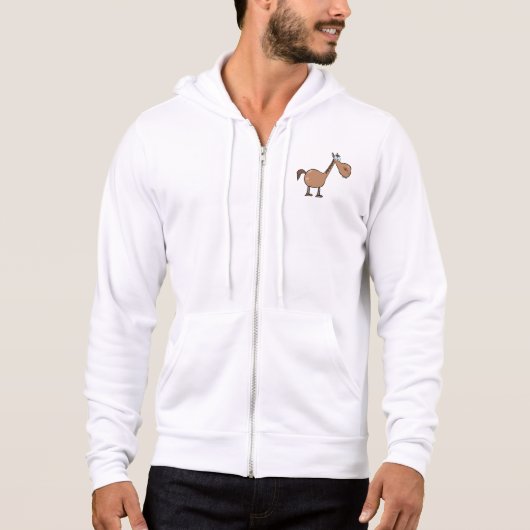 Funny Derpy Horse Silly Brown Stallion Hoodie (Vorderseite)