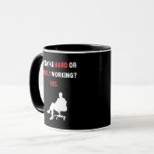Funny Design arbeitet hart oder kaum arbeiten Ja E Tasse (Vorderseite Links)