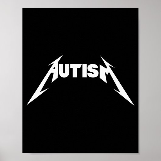 Funny Design Autism Skeleton Meme Metal Rock For M Poster (Vorne)