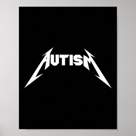 Funny Design Autism Skeleton Meme Metal Rock für m Poster (Vorne)