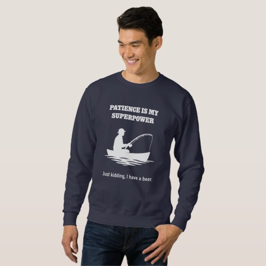 Funny Design für Fishing und Bier Liebhaber Sweatshirt (Vorne ganz)