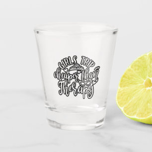 Funny Design Girls Reise billiger als Therapie Schnapsglas