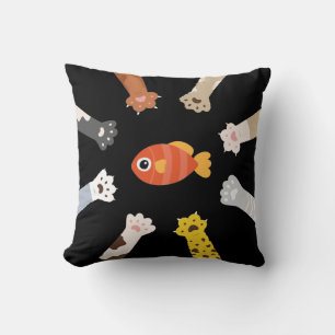 Funny Design Katzen Spiel zu fangen Fisch Kissen